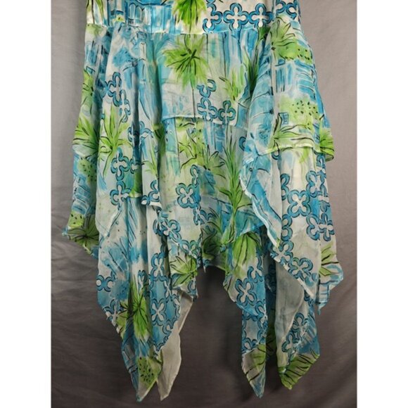LILLY PULITZER‎ GISELLE SKIRT BELLE VILLA Silk Blend Skirt Handkerchief Hem Sz 8 - Picture 2 of 12